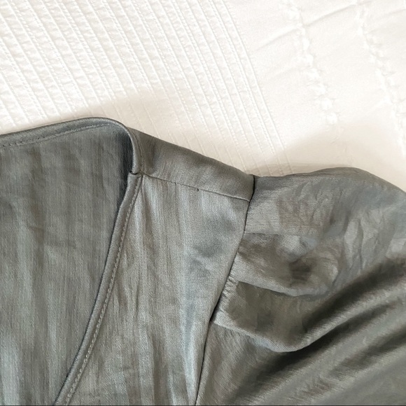 DIESEL SHIMMERY SAGE GREEN SHORT SLEEVE TUNIC BALLOON PLEATED DRESS - Picture 5 of 10